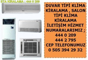 duvar salon tipi klima kiralama fiyatları