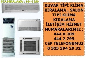 sta duvar salon tipi klima kiralama fiyatları
